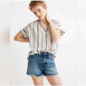 Central Shirt in Parkman Stripe button‎ down Women's shirt Size S